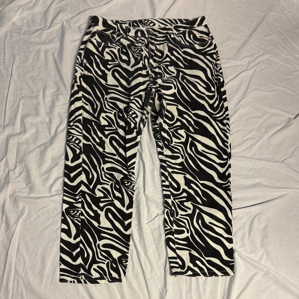 Black and White Zebra Pattern Pants